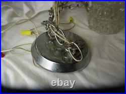 VTG MCM Hollywood Regency Double Swag Glass Globe Hanging Lights Ceiling Lamps