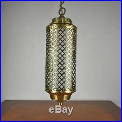 VTG MCM Hollywood Regency Imperialites Hanging Brass Light Fixture Ceiling Lamp