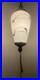 VTG MCM Hollywood Regency Swag Lamp White WithMetal Leaves & Vines 22 Plug In