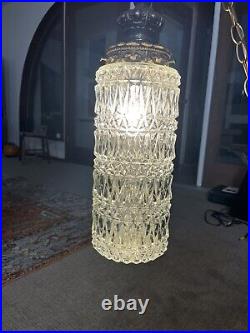VTG MCM L&L WMC Hanging Crystal Ceiling Light Chandelier Working Excellent
