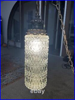 VTG MCM L&L WMC Hanging Crystal Ceiling Light Chandelier Working Excellent