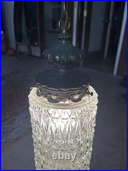 VTG MCM L&L WMC Hanging Crystal Ceiling Light Chandelier Working Excellent