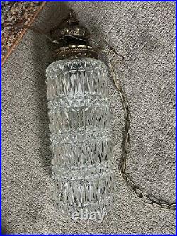 VTG MCM L&L WMC Hanging Crystal Ceiling Light Chandelier Working Excellent