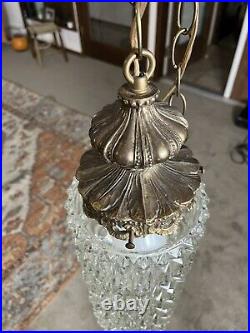 VTG MCM L&L WMC Hanging Crystal Ceiling Light Chandelier Working Excellent