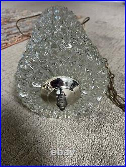 VTG MCM L&L WMC Hanging Crystal Ceiling Light Chandelier Working Excellent