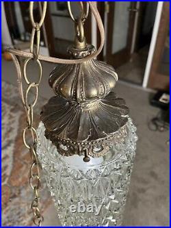 VTG MCM L&L WMC Hanging Crystal Ceiling Light Chandelier Working Excellent