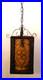 VTG MCM Spanish Revival Gothic Amber Hanging Swag Lamp Retro 1960's