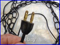 VTG MCM Spanish Revival Gothic Amber Hanging Swag Lamp Retro 1960's