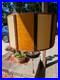 VTG MCM retro mod Bruce Industries Color Window Swag Drum Shade Velvet Lamp