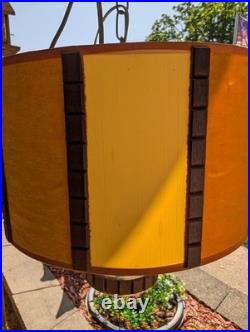 VTG MCM retro mod Bruce Industries Color Window Swag Drum Shade Velvet Lamp VTG MCM retro mod Bruce Industries Color Window Swag Drum Shade Velvet Lamp