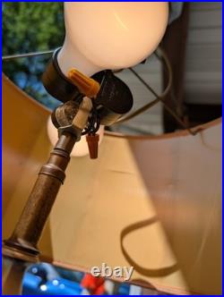 VTG MCM retro mod Bruce Industries Color Window Swag Drum Shade Velvet Lamp