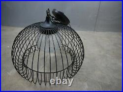 VTG MID Century MOD Black Wire BIRD Cage Pendant Hanging LAMP Chandelier Lounge