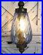 VTG Mcm SWAG Lamp Blue Rain Drop Glass FALKENSTEIN Chain Hanging Light Diffuser