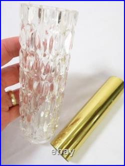 VTG Mid Century BRASS & GLASS CHANDELIER HANGING LAMP Sciolari Murano Style