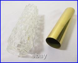 VTG Mid Century BRASS & GLASS CHANDELIER HANGING LAMP Sciolari Murano Style