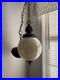 VTG Mid Century Hanging Pendant Lamp Light Pearlescent Orb Sphere Retro