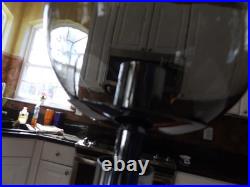 VTG Mid Century Modern 1970's 3 Light Chrome Smoked Glass Hanging Lamp Nice