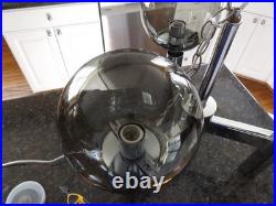 VTG Mid Century Modern 1970's 3 Light Chrome Smoked Glass Hanging Lamp Nice VTG Mid Century Modern 1970's 3 Light Chrome Smoked Glass Hanging Lamp Nice