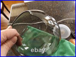 VTG Mid Century Modern 1970's 3 Light Chrome Smoked Glass Hanging Lamp Nice