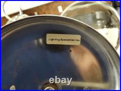 VTG Mid Century Modern 1970's 3 Light Chrome Smoked Glass Hanging Lamp Nice