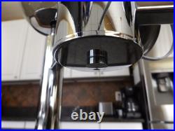 VTG Mid Century Modern 1970's 3 Light Chrome Smoked Glass Hanging Lamp Nice