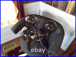 VTG Mid Century Modern 1970's 3 Light Chrome Smoked Glass Hanging Lamp Nice VTG Mid Century Modern 1970's 3 Light Chrome Smoked Glass Hanging Lamp Nice