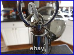 VTG Mid Century Modern 1970's 3 Light Chrome Smoked Glass Hanging Lamp Nice