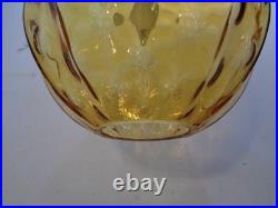 VTG Mid Century Modern Amber Optic Bubble Glass Hanging Swag Lamp 1960's Rewired