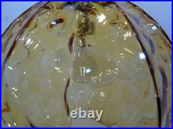 VTG Mid Century Modern Amber Optic Bubble Glass Hanging Swag Lamp 1960's Rewired