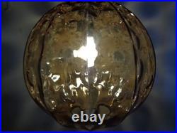 VTG Mid Century Modern Amber Optic Bubble Glass Hanging Swag Lamp 1960's Rewired
