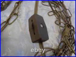 VTG Mid Century Modern Amber Optic Bubble Glass Hanging Swag Lamp 1960's Rewired