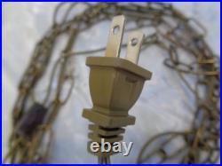 VTG Mid Century Modern Amber Optic Bubble Glass Hanging Swag Lamp 1960's Rewired