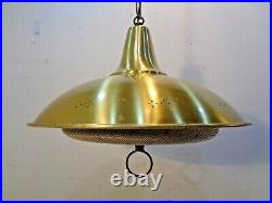 VTG Mid Century Modern Space Age UFO Flying Saucer Hanging Swag Lamp 1960's