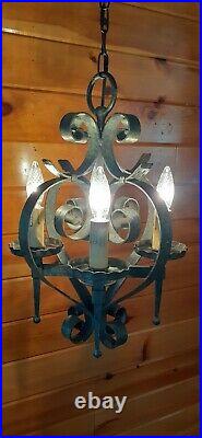 VTG Mid Century Retro Gothic Medieval/Tudor Hanging Swag Light/Lamp