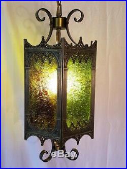 VTG Mid Century Retro Gothic Spanish/Tudor Hanging Swag Light/Lamp