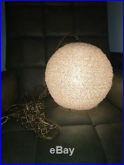 VTG Mid Century SPAGHETTI LUCITE White HANGING SWAG Light LAMP