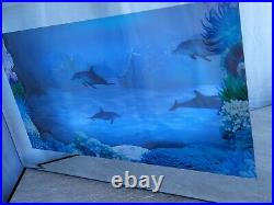 VTG Motion Wave Lamp Dolphin Sea Water Aquarium Picture Lights Sound Mirror Edge