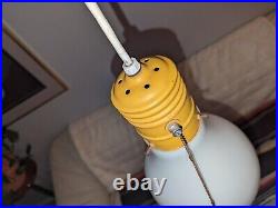 VTG Pop Art 70's Retro Mid Century Hanging Giant Light Bulb Lamp Swag Glass 14