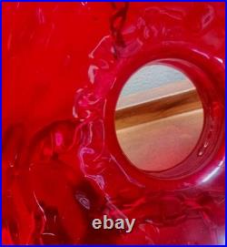 VTG Ruby Red Glass Pendant Swag Hanging Lamp Lavery & Co. C568989 Hard Wired