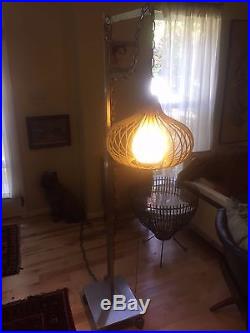 VTG Secto George Nelson Style Hanging Swag Pendant Metal Lamp Light Teardrop