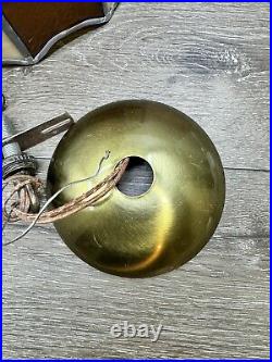 VTG Stained Glass Hanging Ceiling Light Fixture Swag Lamp Tiffany Style 16x10