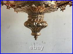 VTG Swag Light Large Mid Century Retro Gothic Spanish/Tudor Hanging Lamp