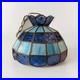 VTG Tiffany Stlye Stained Glass Hanging Swag Lamp Blue & Light Blue Color