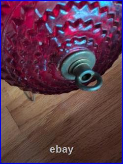 VTG mid century modern Hanging Red Swag Lamp Light