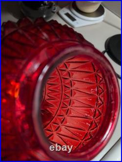 VTG mid century modern Hanging Red Swag Lamp Light