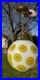 Very Rare 1960s Globe Pendant Lamp Yellow Flower Glass Hanging Light