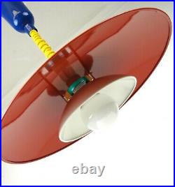 Very Rare 80s Red Postmodern Vintage Memphis Age Hanging Ceiling Lamp Pendant