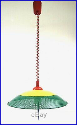 Very Rare Stunning Vintage MID Century Memphis Sottsass Hanging Ceiling Lamp 80s