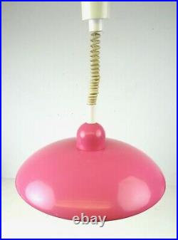 Very Rare Vintage Pink Original Postmodern 80s Memphis Age Hanging Lamp Pendant