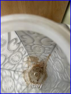 Vint. Glass Swag Brass & Glass Lamp Light. Works. YEAR Aprx. 25 Tall 20Round